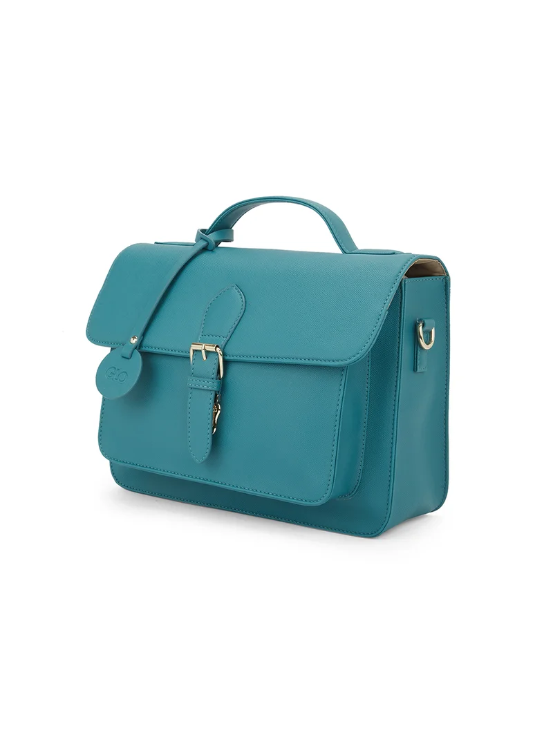 globus  Globus Women Emerald Green Vegan Leather Textured Rectangular Sling Bag With Detachable Strap  | Best Price UAE